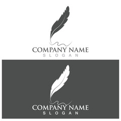 feather logo and vector template