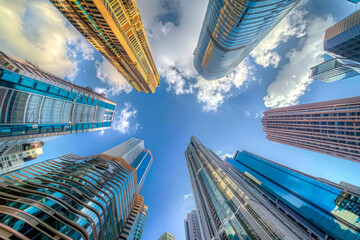 Skyscrapers Against A Bright Sky Background View From Below Created Using Artificial Intelligence