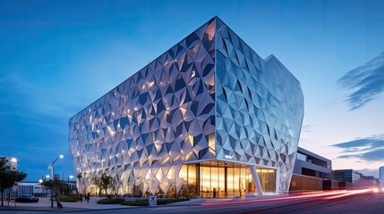 Obraz premium comfort modern hotel building illustration style sustainability, technology elegance, relaxation hospitality comfort modern hotel building