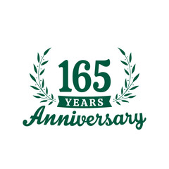 Celebrating 165 years anniversary logo design template. 165th anniversary celebrations logotype. Vector and illustrations.
