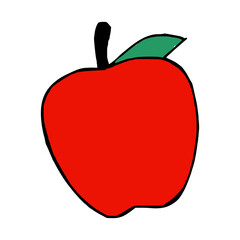 red apple illustration on white background.