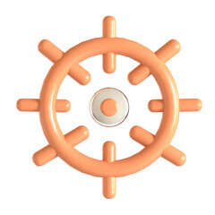 ship steering wheel 3D Illustration