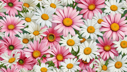 vibrant daisy collection in watercolor style, isolated on a transparent background for design layouts