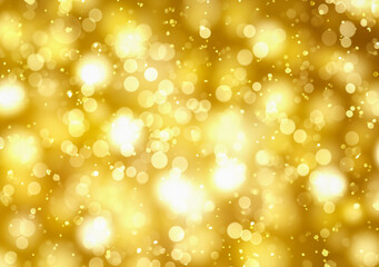 Obraz na płótnie Canvas Abstract gold bokeh with snow, Christmas and new year theme background