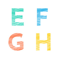 Hand Drawn Alphabets E F G H Vector