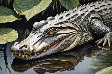 Obraz premium the creature with a crocodile head