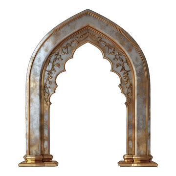 Decorative Golden Arch for Islamic Design Themes