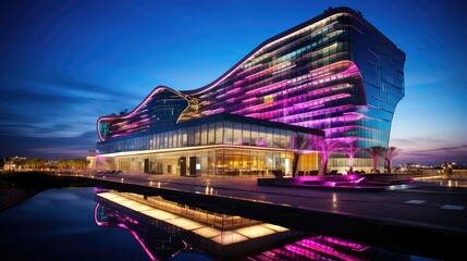 Obraz premium design luxury hotel building illustration opulence elegance, grandeur upscale, exclusive boutique design luxury hotel building