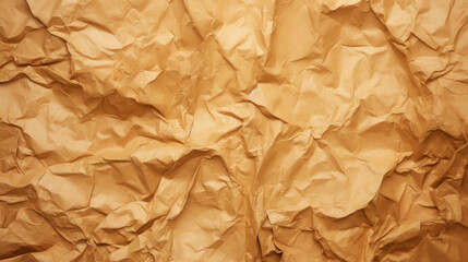 The texture of crumpled clean brown paper. Abstract texture background. Generative AI