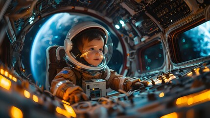 Baby Astronaut's Playful A Futuristic Space Station Adventure