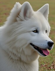 Obraz premium Close of a white dog