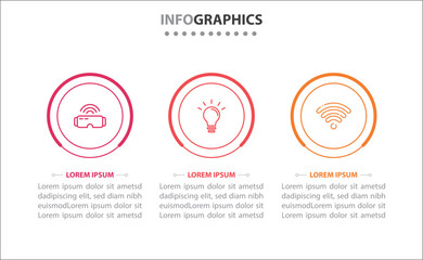 Vector business template for presentation. Timeline infographic design element and number options. Business concept with 3 steps. Can be used for workflow layout, diagram, annual report, web design.