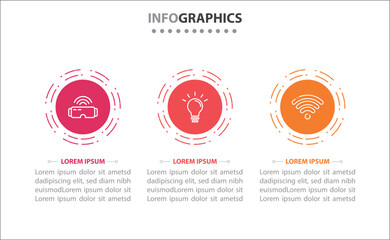 Vector business template for presentation. Timeline infographic design element and number options. Business concept with 3 steps. Can be used for workflow layout, diagram, annual report, web design.