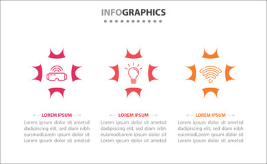 Vector business template for presentation. Timeline infographic design element and number options. Business concept with 3 steps. Can be used for workflow layout, diagram, annual report, web design.