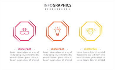Vector business template for presentation. Timeline infographic design element and number options. Business concept with 3 steps. Can be used for workflow layout, diagram, annual report, web design.