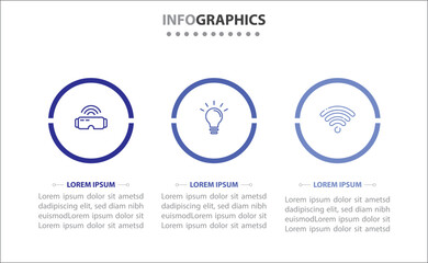 Vector business template for presentation. Timeline infographic design element and number options. Business concept with 3 steps. Can be used for workflow layout, diagram, annual report, web design.