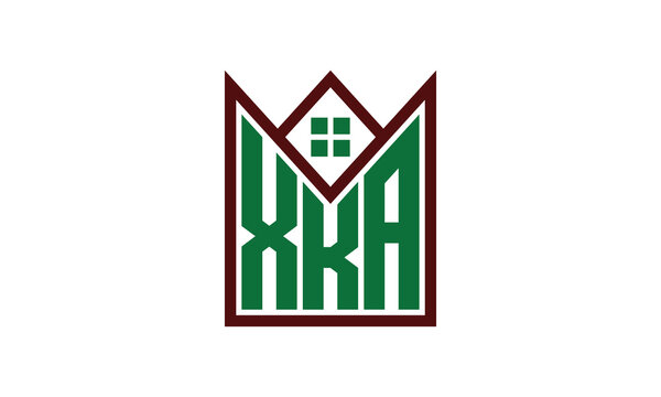 XKA initial letter real estate builders logo design vector. construction, housing, home marker, property, building, apartment, flat, compartment, business, corporate, house rent, rental, commercial