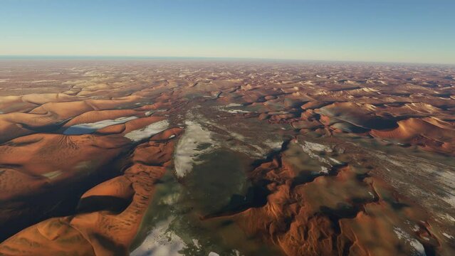 Aerial drone view of Sossusvlei in Deadvlei and Big Daddy Dune. Namibia in Africa