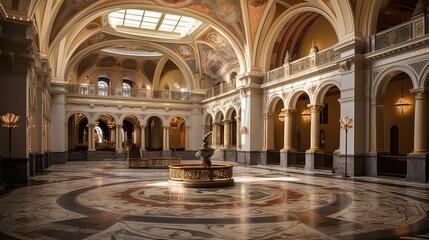 Obraz premium architecture old museum building illustration preservation restoration, exhibits antiques, culture heritage architecture old museum building