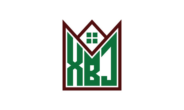 XBJ initial letter real estate builders logo design vector. construction, housing, home marker, property, building, apartment, flat, compartment, business, corporate, house rent, rental, commercial