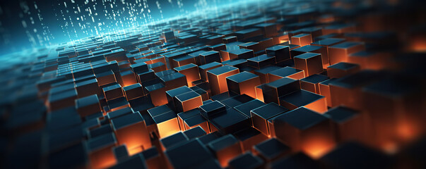 Obraz premium Digital background. Can be used in the description of network abilities, technological processes, digital storages, science, education, etc.