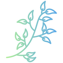 Leaves Gradient Linear Style