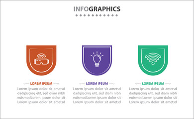 Vector business template for presentation. Timeline infographic design element and number options. Business concept with 3 steps. Can be used for workflow layout, diagram, annual report, web design.