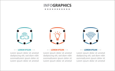 Vector business template for presentation. Timeline infographic design element and number options. Business concept with 3 steps. Can be used for workflow layout, diagram, annual report, web design.