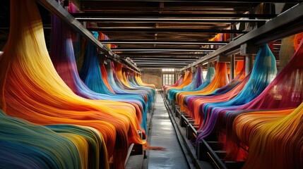 linen fabric textile mill illustration polyester rayon, spandex denim, velvet satin linen fabric textile mill - obrazy, fototapety, plakaty