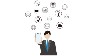 スマートフォンを持つ男性
