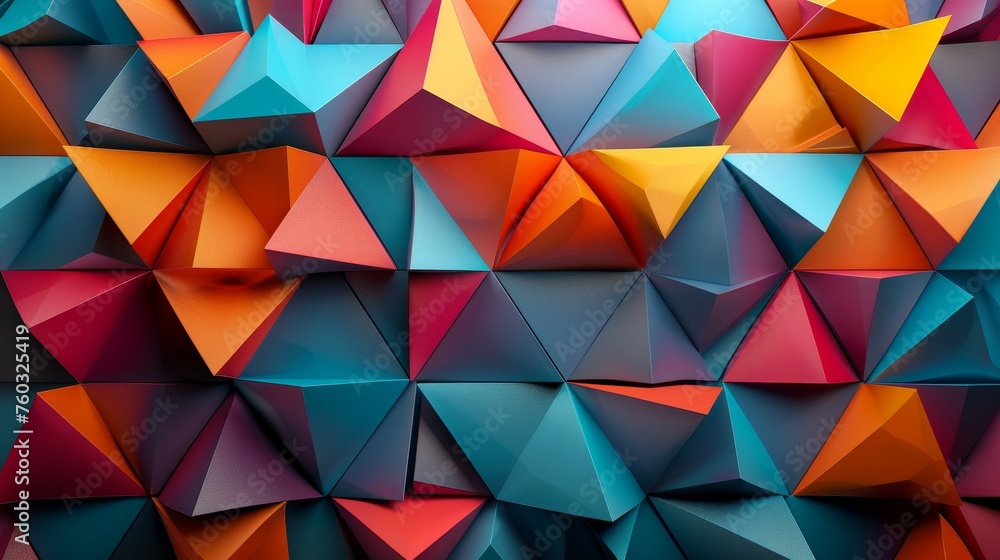 Aufkleber abstract pattern of 3d geometry on lively background