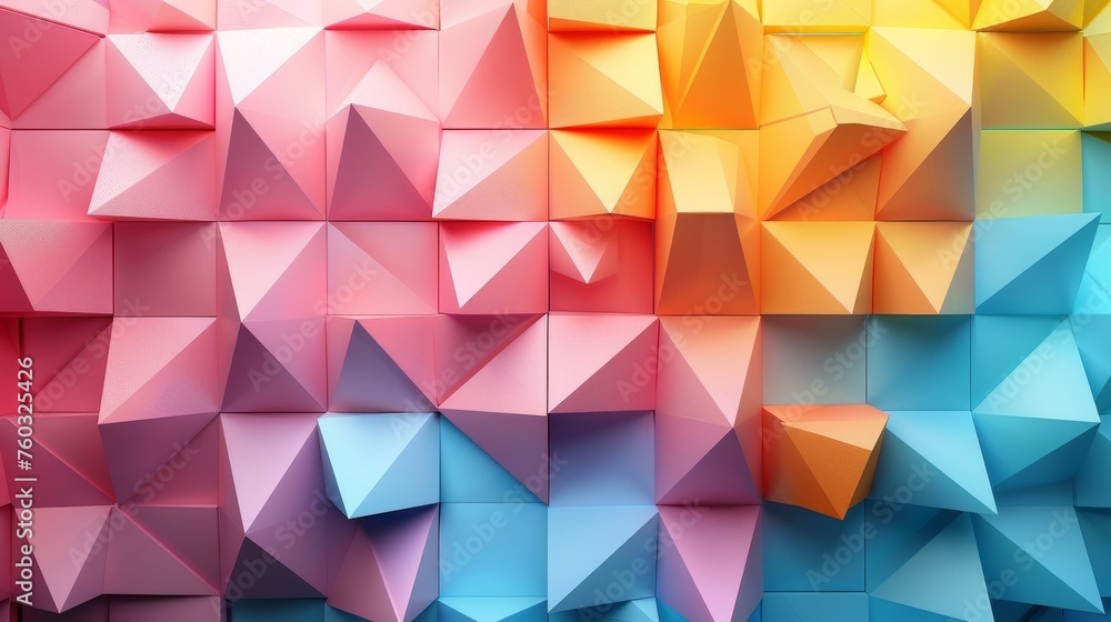 Aufkleber abstract pattern of 3d geometry on lively background