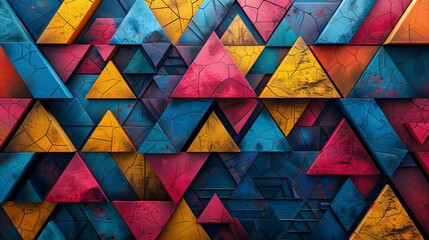 Abstract pattern of 3D geometry on lively background
