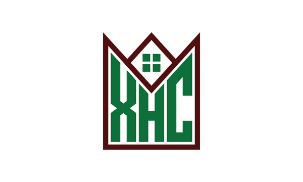 XHC initial letter real estate builders logo design vector. construction, housing, home marker, property, building, apartment, flat, compartment, business, corporate, house rent, rental, commercial
