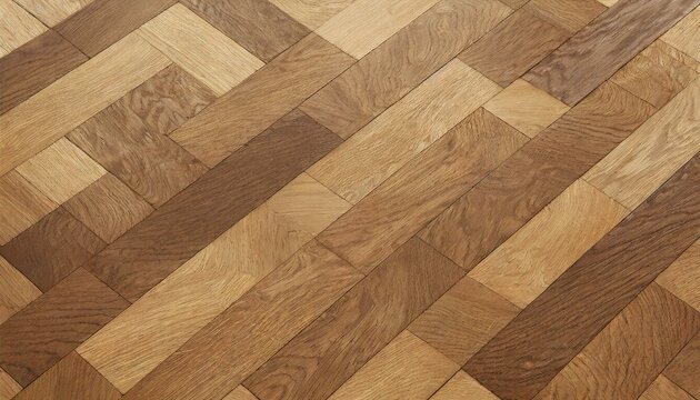 Classic Charm: Oak Wood Parquet Flooring with Durmast Beech Pattern