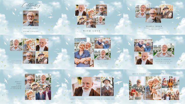 Blue Sky Funeral Video Template