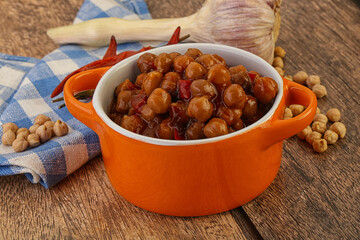Baked chickpea with tomato sauce