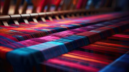 loom woven textile mill illustration yarn weave, thread design, weft cotton loom woven textile mill - obrazy, fototapety, plakaty