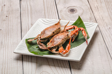 Yummy boiled crab in the plate