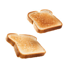 Toasted bread isolated on transparent or white background, png