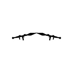 Silhouette of the Bazooka or Rocket Launcher Weapon, also known as Rocket Propelled Grenade or RPG, Flat Style, can use for Art Illustration, Pictogram, Website, War News or Graphic Design Element