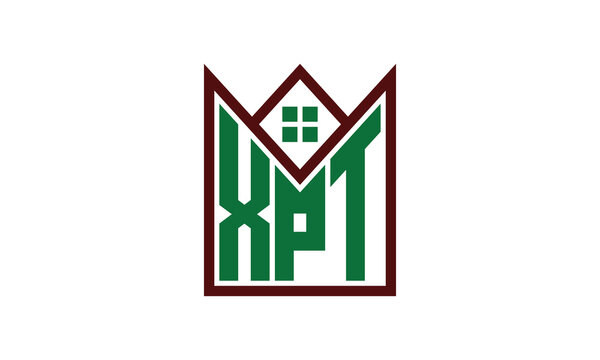 XPT initial letter real estate builders logo design vector. construction, housing, home marker, property, building, apartment, flat, compartment, business, corporate, house rent, rental, commercial