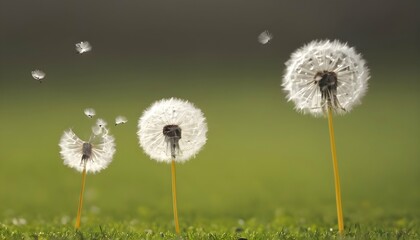 Mice With Dandelion Seed Parachutes Floating Down