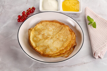 Sweet homemade thick baked pancakes