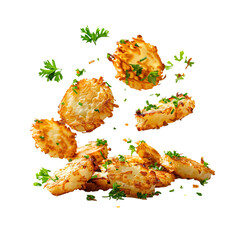 Hash browns png cutout isolated on transparent background generative ai