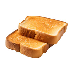 Two delicious toasted bread pieces isolated on transparent or white background, png