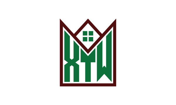 XTW initial letter real estate builders logo design vector. construction, housing, home marker, property, building, apartment, flat, compartment, business, corporate, house rent, rental, commercial