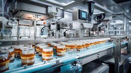 efficiency automated food processing illustration technology innovation, robotics machinery, quality safety efficiency automated food processing