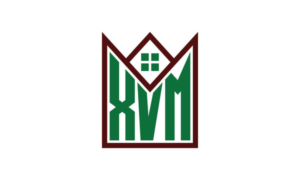 XVM initial letter real estate builders logo design vector. construction, housing, home marker, property, building, apartment, flat, compartment, business, corporate, house rent, rental, commercial