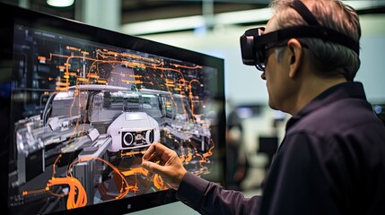 efficiency digital automobile plant illustration innovation technology, production manufacturing, ization smelectric efficiency digital automobile plant